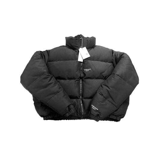 UMCM15BK Undermycar Mu.15 Anti Fxxking Logo Play Triple Logo Crop Padding Jacket Black