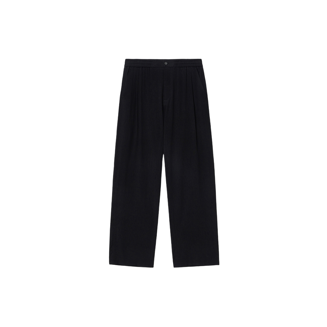 티엔지티 키노시타 세미 와이드핏 시어서커 셋업 팬츠 블랙