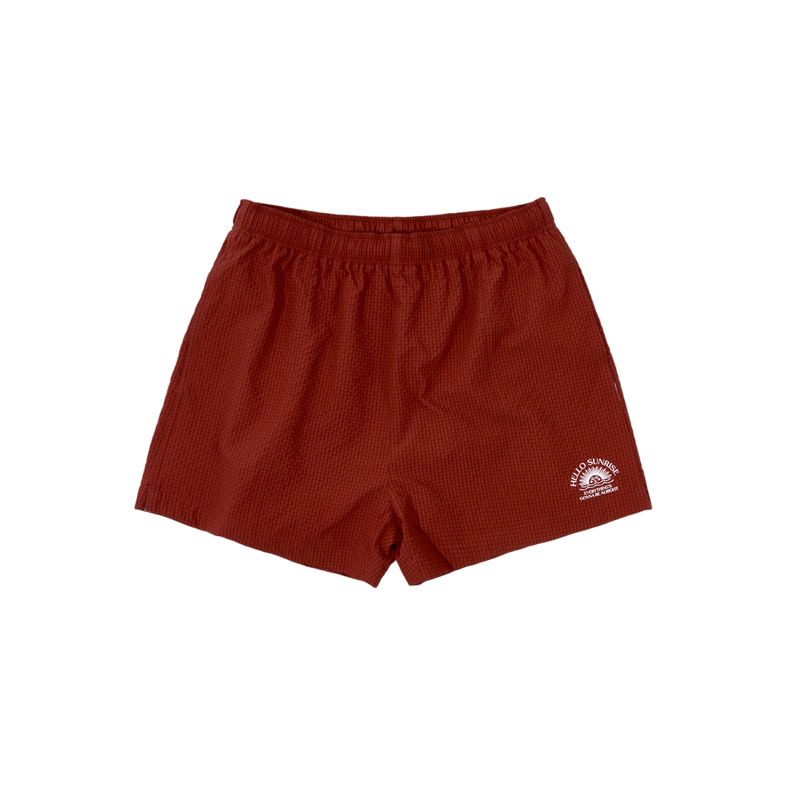 HS41SO004RD Hello Sunrise Swim Shorts Red Check