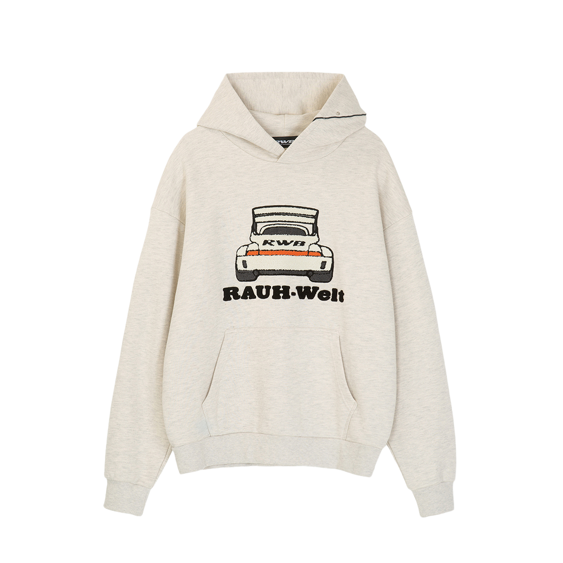 알더블유비 엠브로이드 카 후드티 멜란지 그레이(RWB Embroidery Car Hoodie Melange Grey)