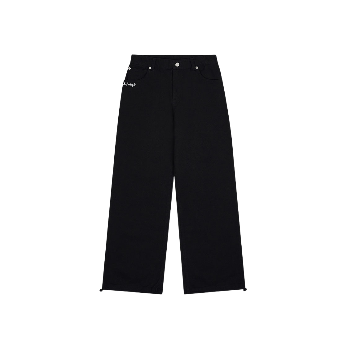 saf00286 Safarispot 1/2 Web String Denim Pants Black
