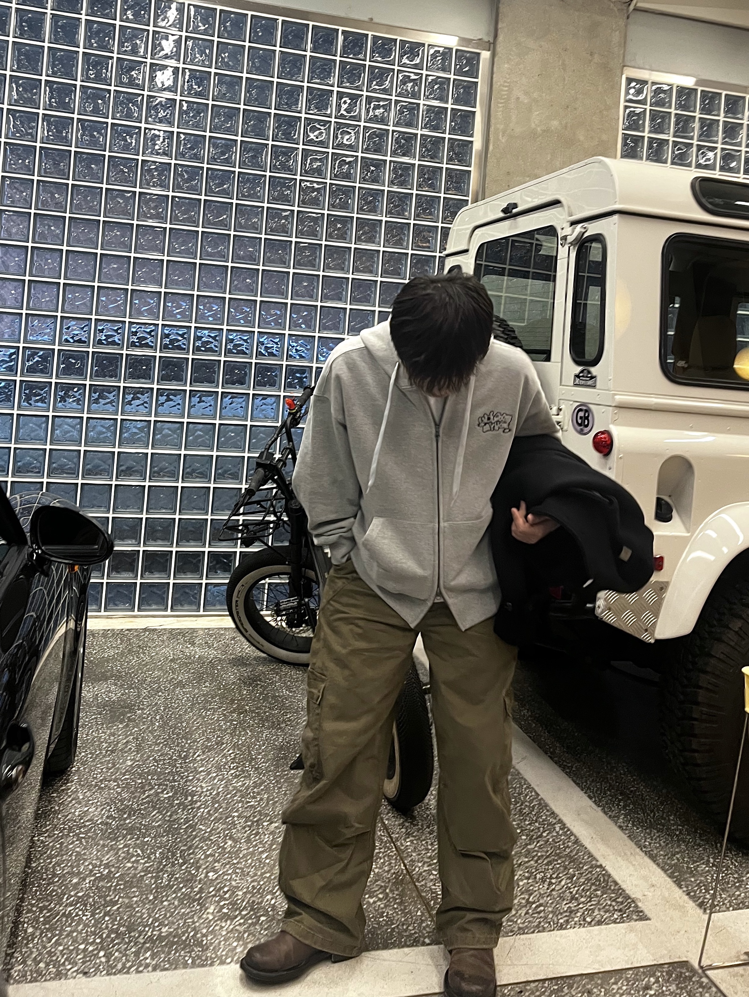 noun Washed Cargo Pants Khaki 착용 스타일 - 2