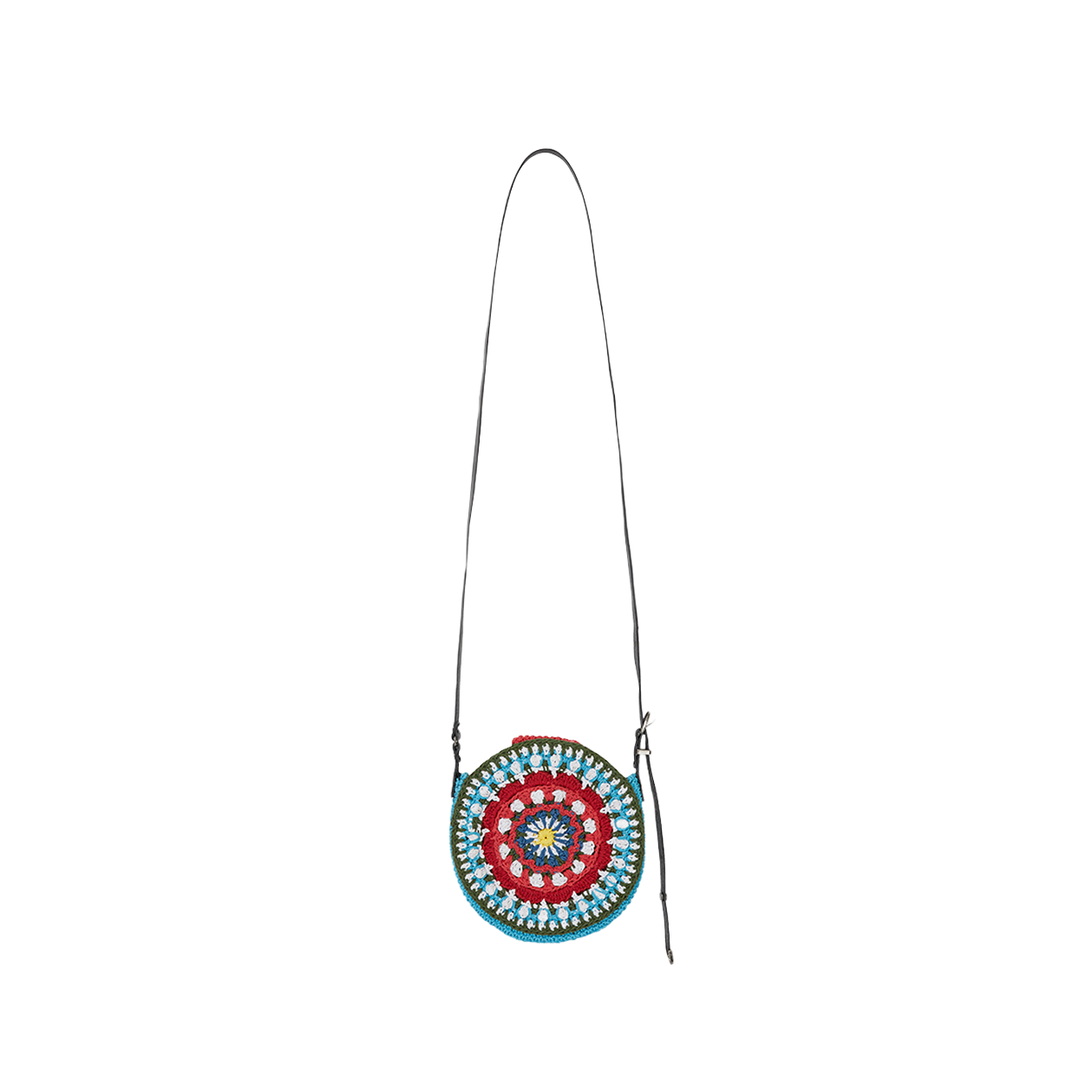 aaa302u(BLUE/RED) ADSB Andersson Bell Hand Crochet Tambourine Bag Blue Red