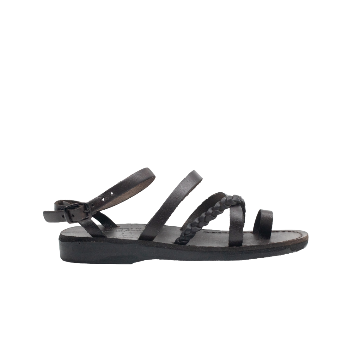 예루살렘 샌들 1052 토 로푸 스트랩 엘라 샌들 브라운(Jerusalem Sandals No.1052 Elah Brown)