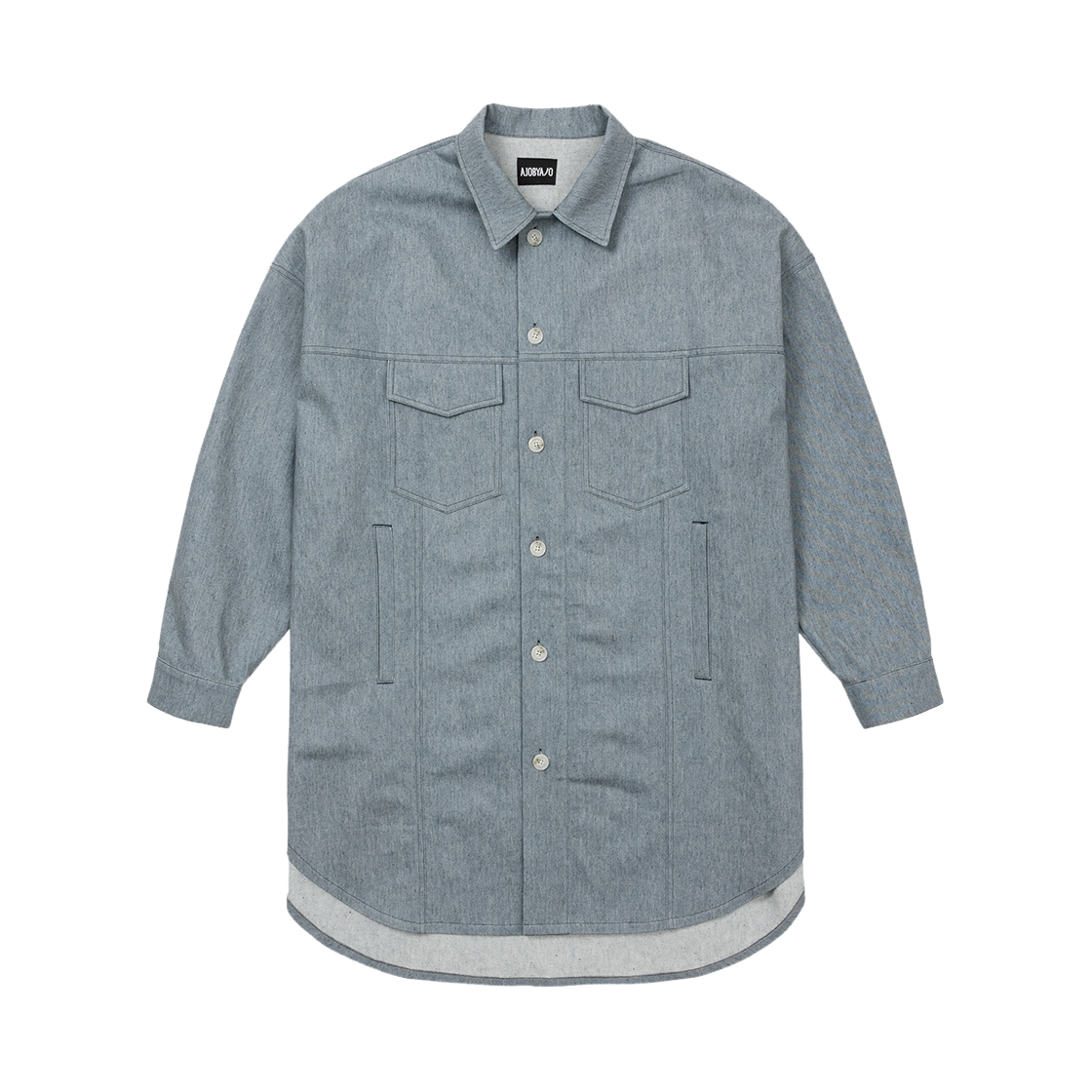 AJ242OT004SB Ajobyajo Recycled Denim Oversized Shirt Jacket Sky Blue - 대표 이미지 #1