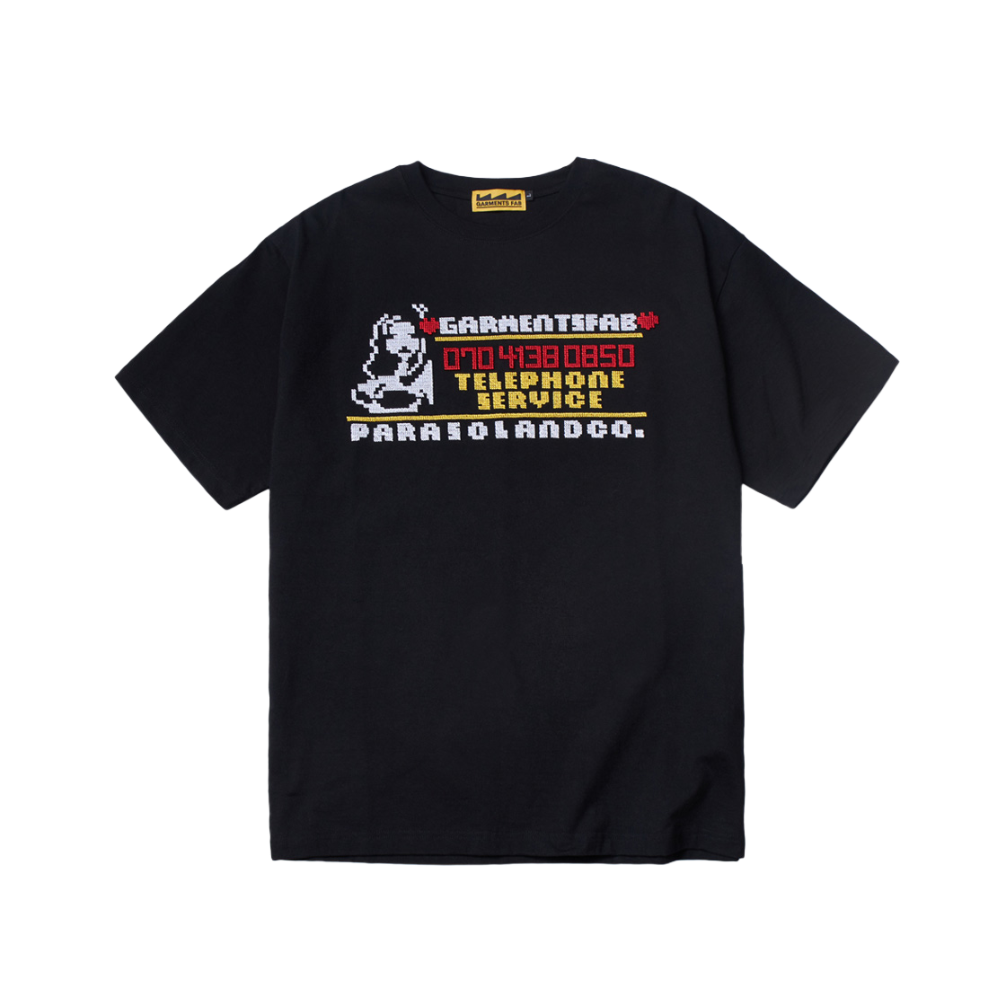 24SUGFST02BK Garments Fab Telephone Service Call Girl T-Shirt Black - 대표 이미지 #1