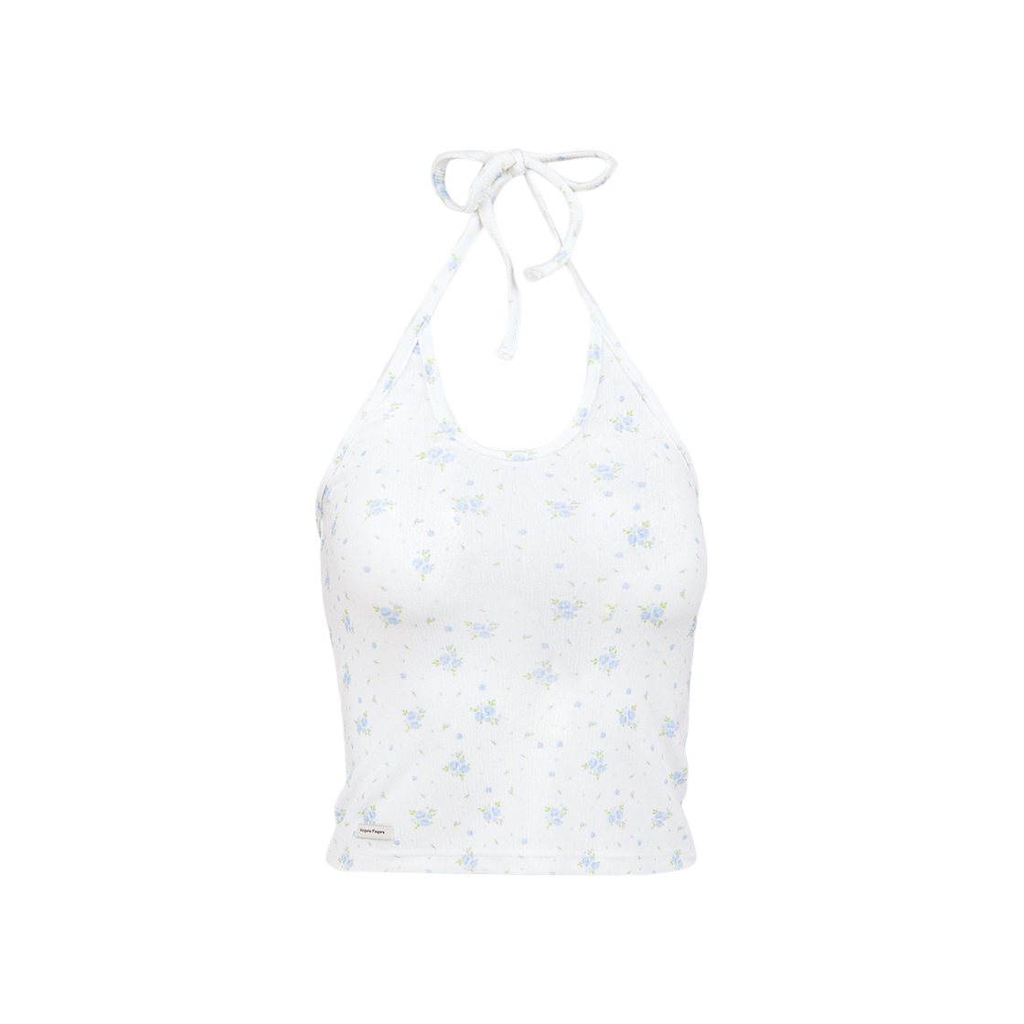 마가린핑거스 플로럴 홀터 탑 라이트 블루