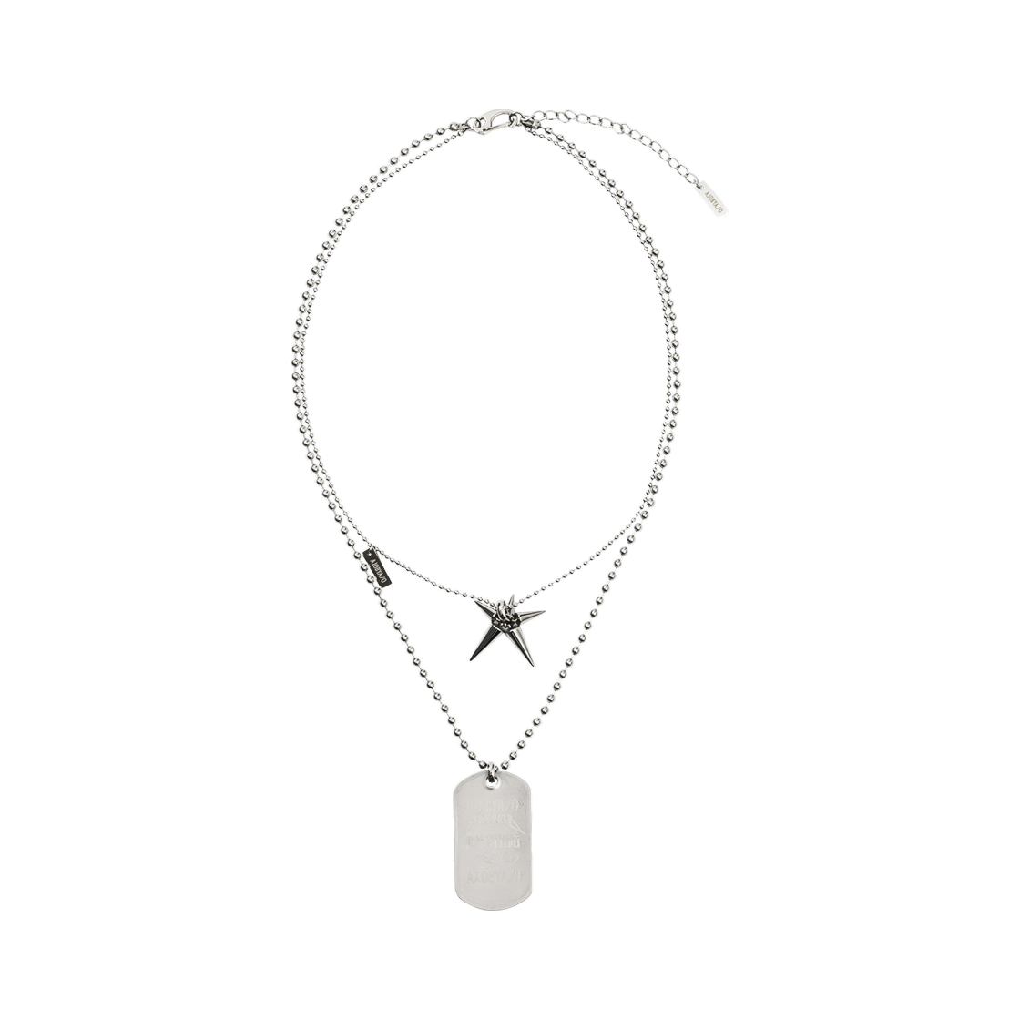 AJ242AC003SI Ajobyajo Dog Tag Layered Necklace Silver