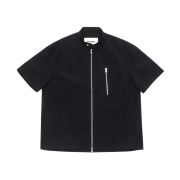 Haleine Biker Zipup 1/2 Shirt Black (VT216)