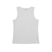 Haleine Mixed Fabric Sleeveless Top Off White (VT212)