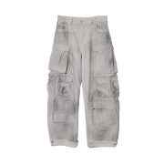 NON FLOOR Oriental Dirty Cargo Pants White