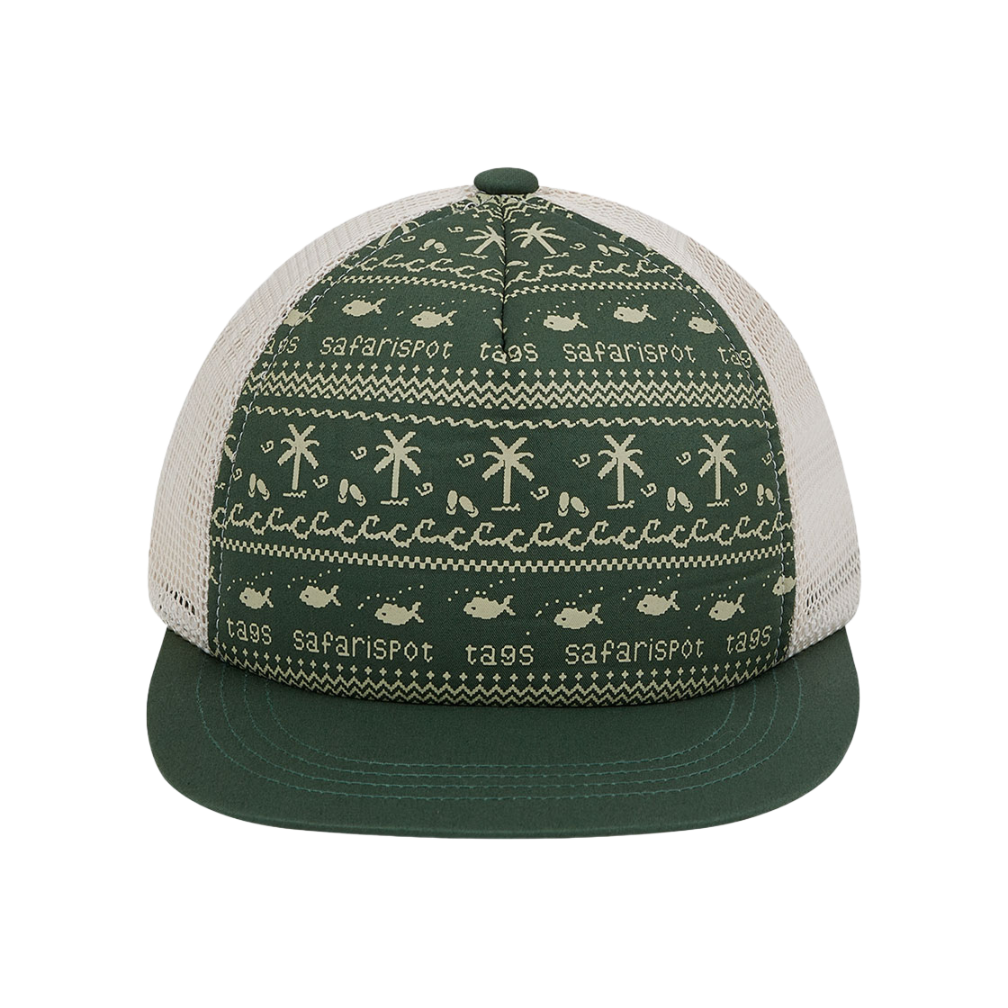 saf00255 Safarispot S Clef Bandana Mesh Cap Green