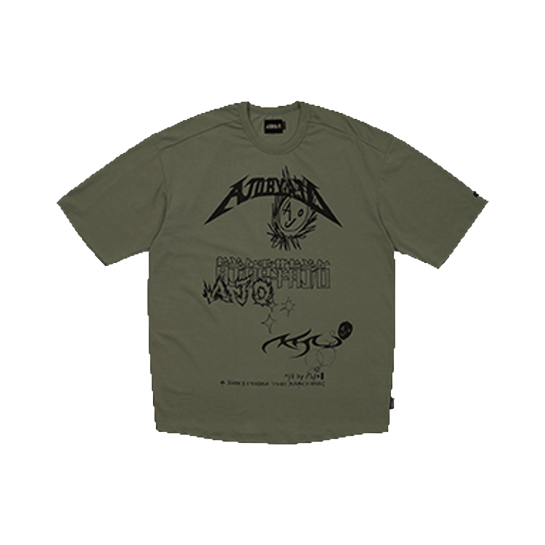 PB242TE015KH Ajobyajo PBA Ajo Collage T-Shirt Khaki - 대표 이미지 #1