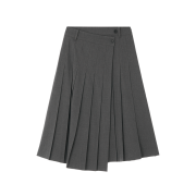 zeezeezee Pleated Wrap Midi Skirt Melange Grey