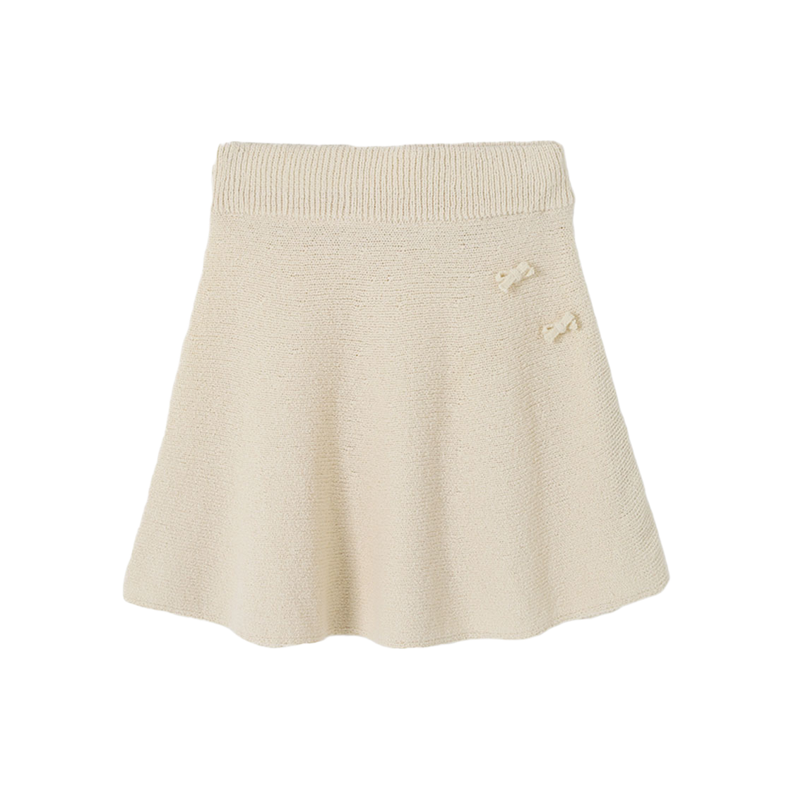 P0000BTE Tannat T/T Ribbon Flare Knit Skirt Cream