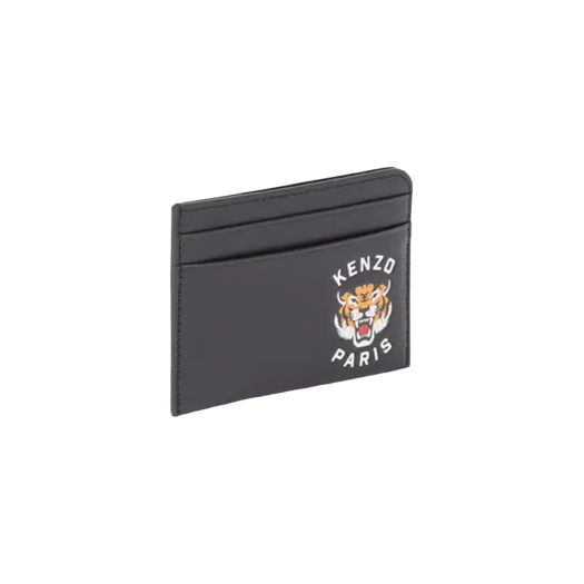 Kenzo Varsity Leather Card Holder Black - 24FW
