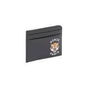 Kenzo Varsity Leather Card Holder Black - 24FW