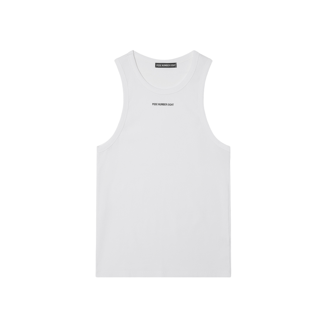 포즈넘버에잇 로고 립 탱크 맨 화이트