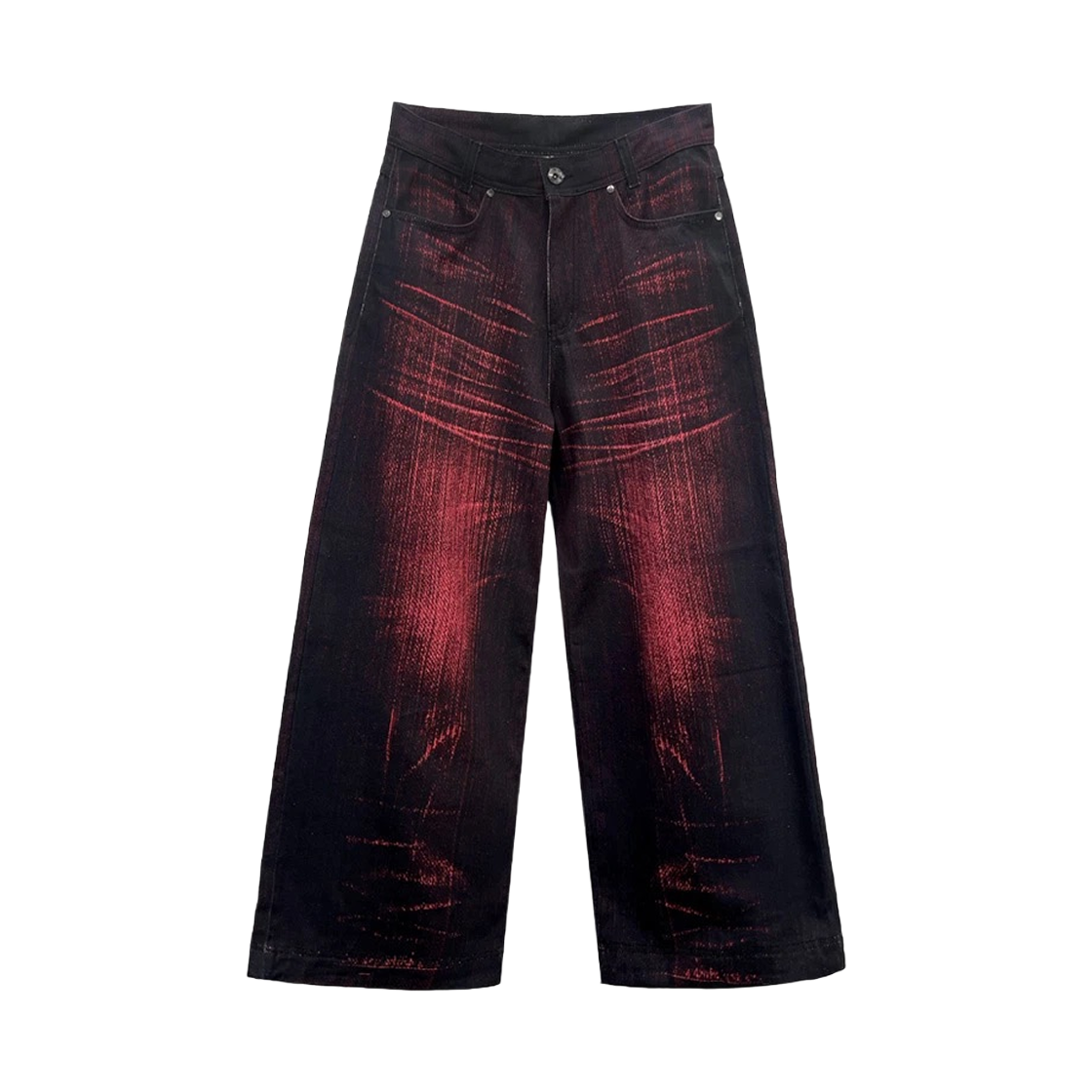KM3DPADBL10RD BLR Printed Wide Denim Pants Red