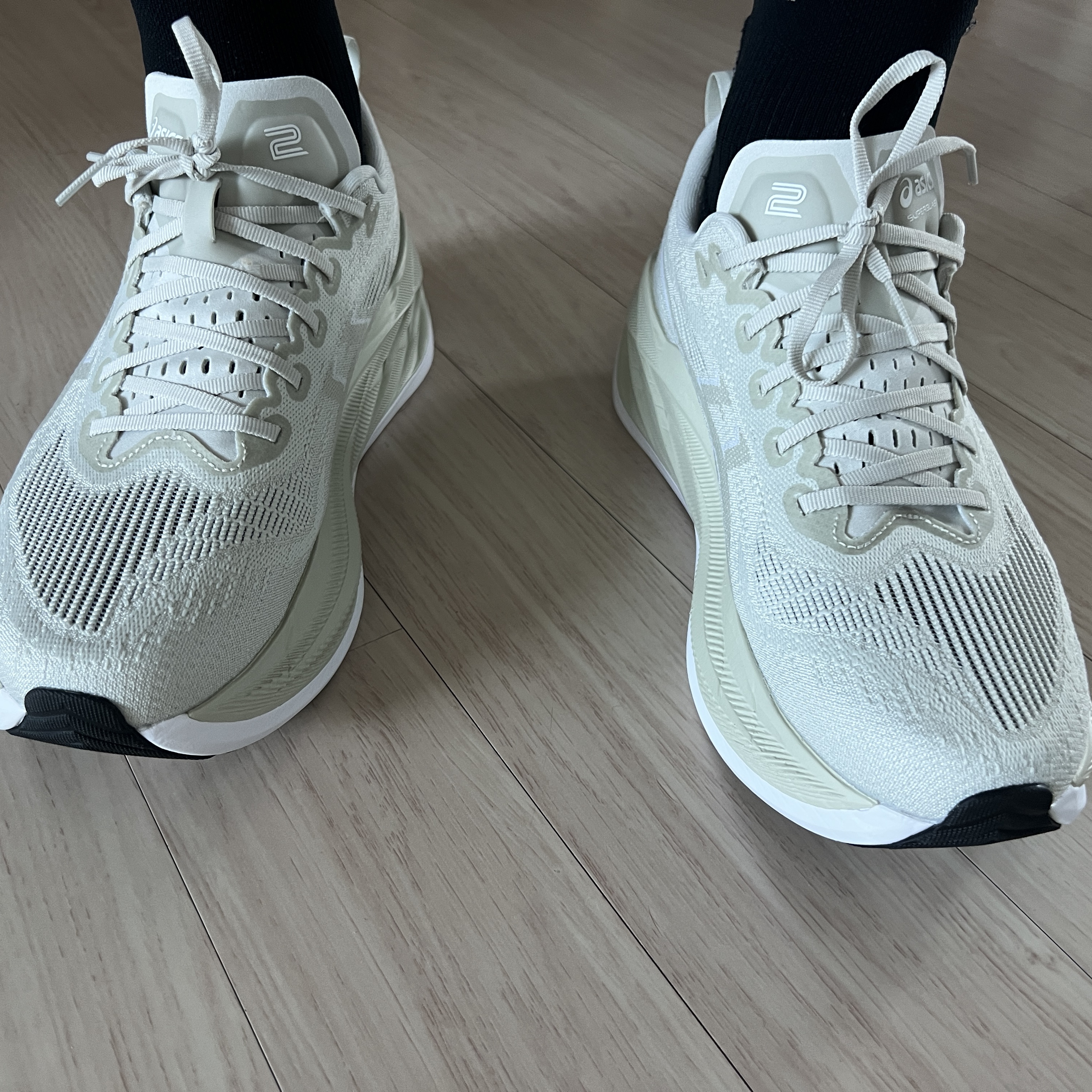 Asics Superblast 2 Lake Grey White Sage 착용 스타일