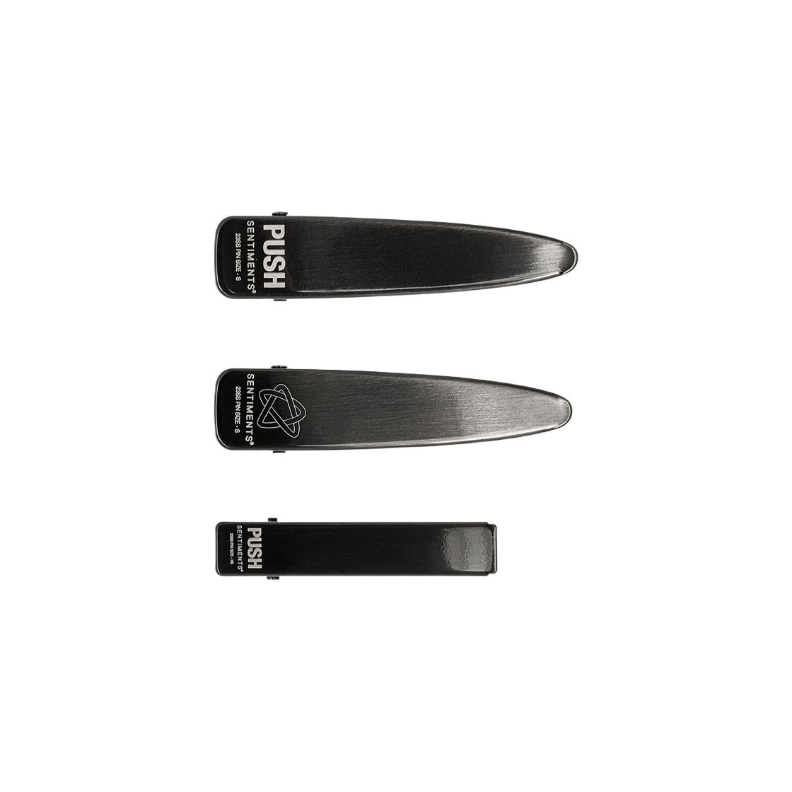 센티멍 넘버 352 헤어핀 3세트 푸쉬핀 클립 블랙