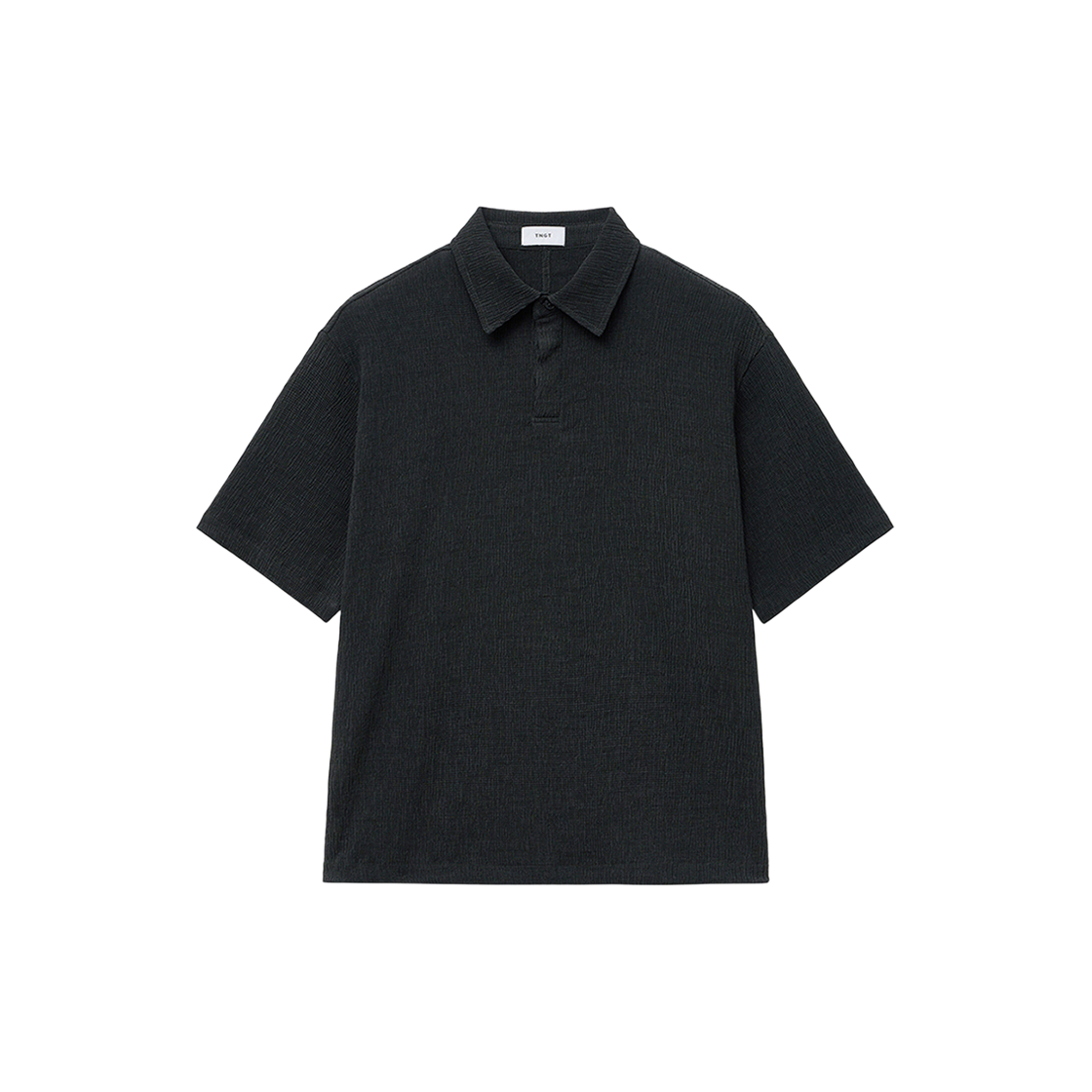 티엔지티 키노시타 세미 오버핏 시어서커 카라 티셔츠 그레이