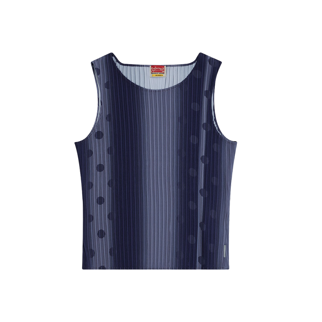 사파리스팟 1/2 에스 클레프 도트 플리츠 슬리브리스 네이비