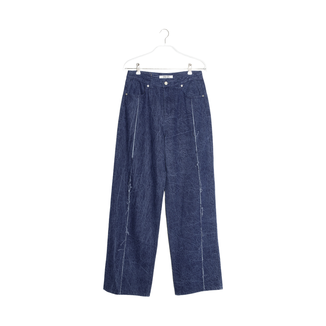 엔오르 우먼 프린지 라인 데님 팬츠  블루(Enor Women Fringe Line Denim Pants  Blue)