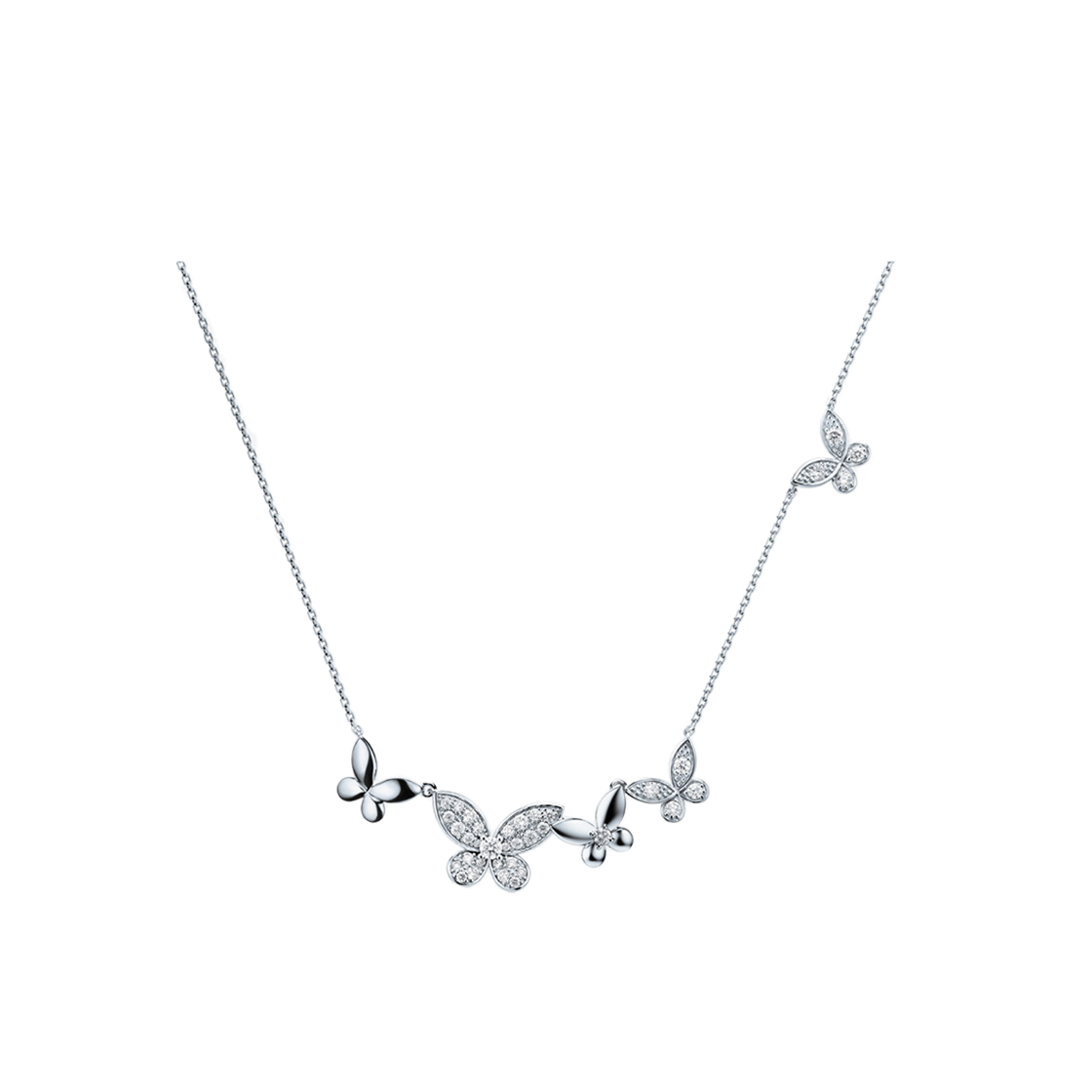 미꼬 모르포 다이아몬드 5모티브 목걸이 화이트 골드(Miko Morpho Diamond 5 Motif Necklace White Gold)
