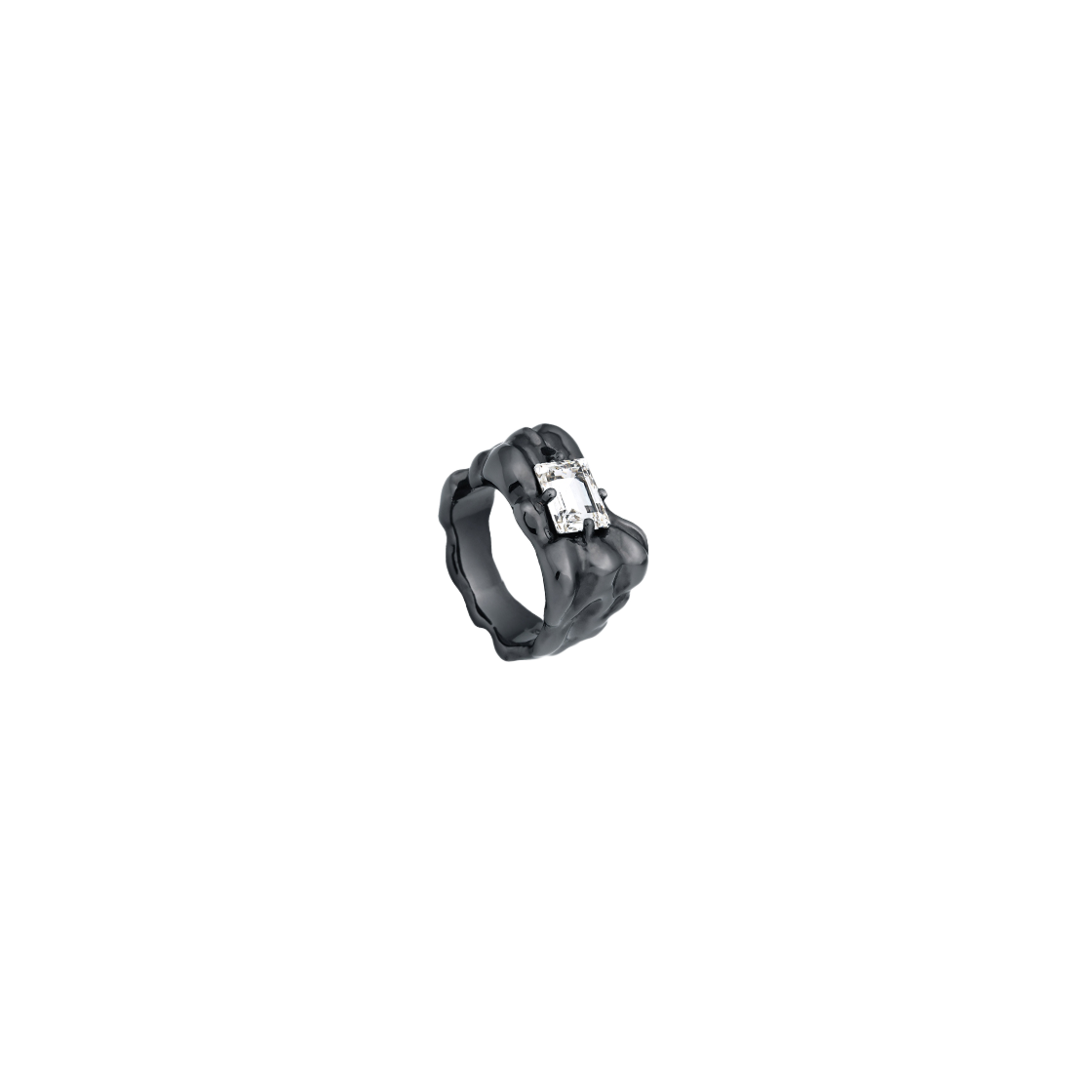 센티멍 넘버 318 지오메트리 스퀘어 이어커프 블랙(Sentiments No.318 Geometry Square Earcuff Black) - 1