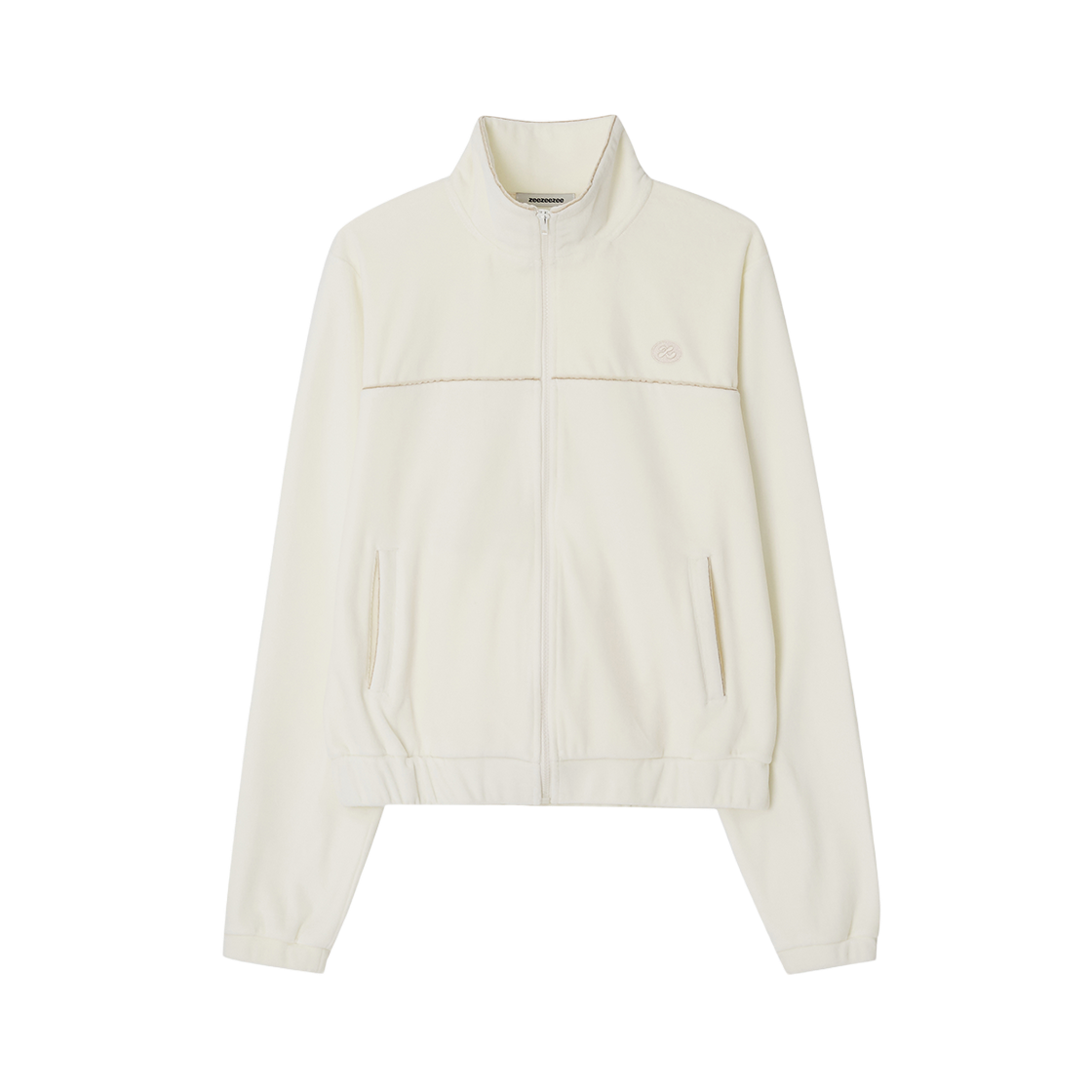 지지지 벨루어 트랙자켓 크림 아이보리(zeezeezee Velour Track Jacket Cream Ivory)