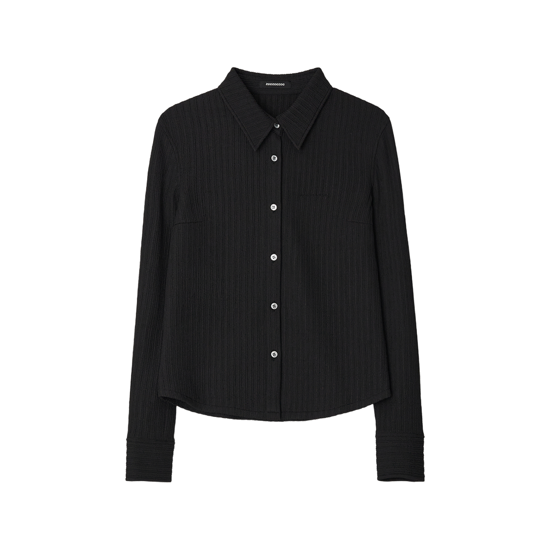 지지지 크러쉬드 슬림핏 셔츠 블랙(zeezeezee Crushed Slim Fit Shirt Black)