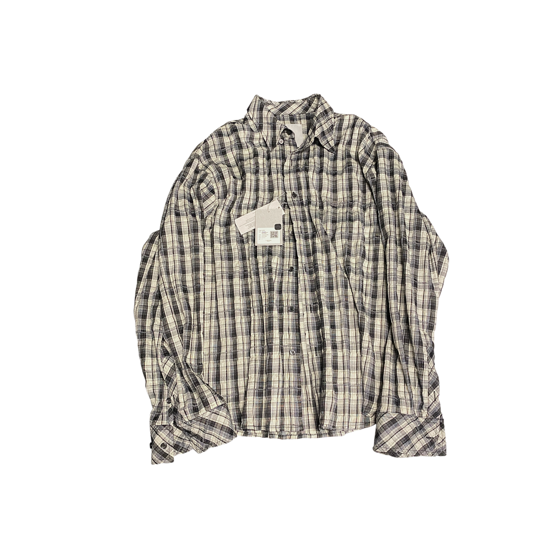 UMCM36BB Undermycar Mu.36 Anti Fxxking Logo Play Basic Long Sleeve Check Shirts Blue Black