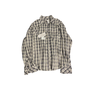 Undermycar Mu.36 Anti Fxxking Logo Play Basic Long Sleeve Check Shirts Blue Black