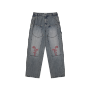 Karactor Ptery Double Knee Pants Washed blue