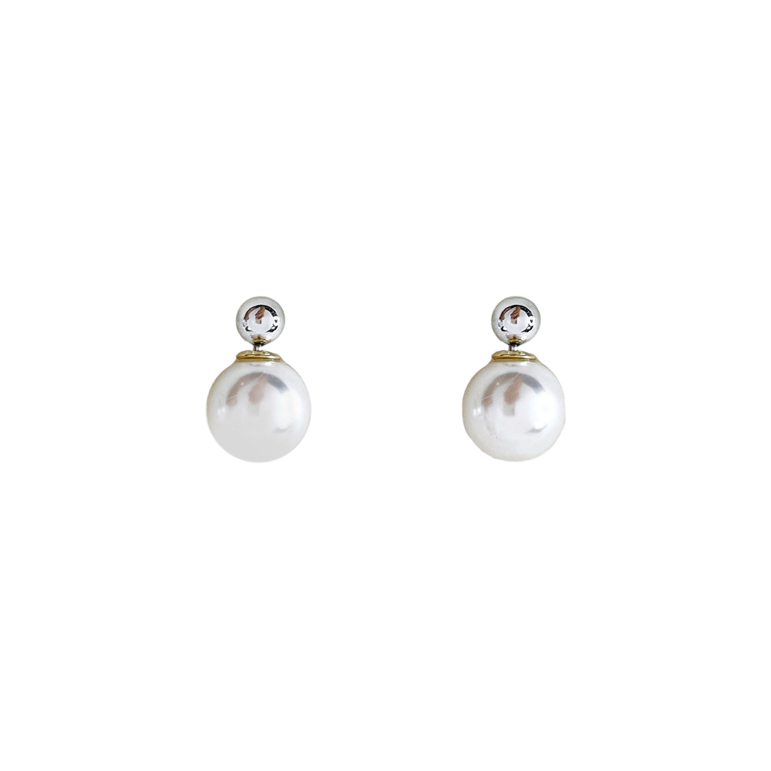 L243MER060_02 lovememonster Variety Pearl Earrings Silver Ball