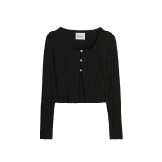 Holzweiler Women Uneven Rib Knit Cardigan Black - 24FW