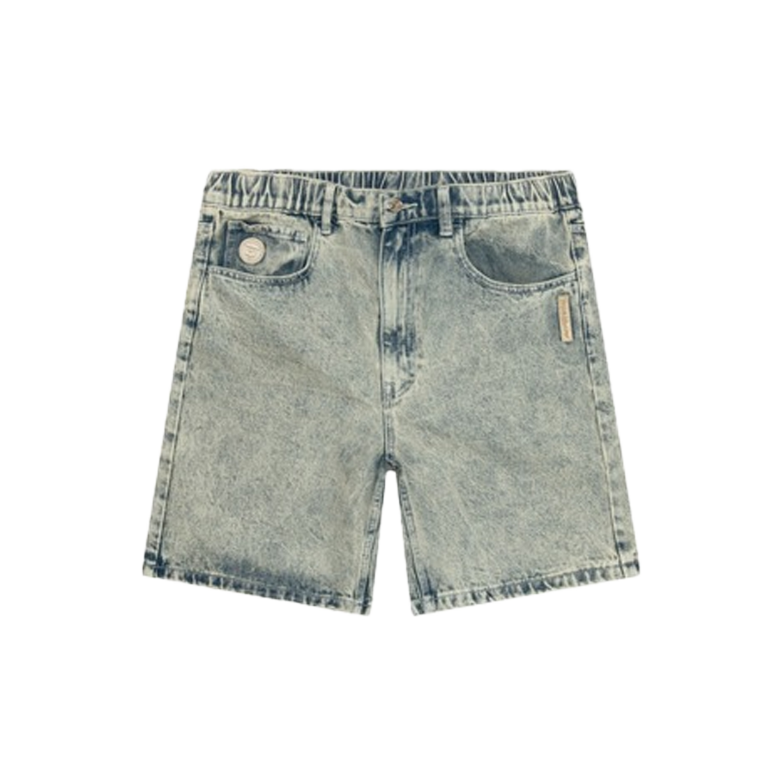 KM5BPASAP07BL AAPE Now Short Jeans Blue Yellow - 25SS