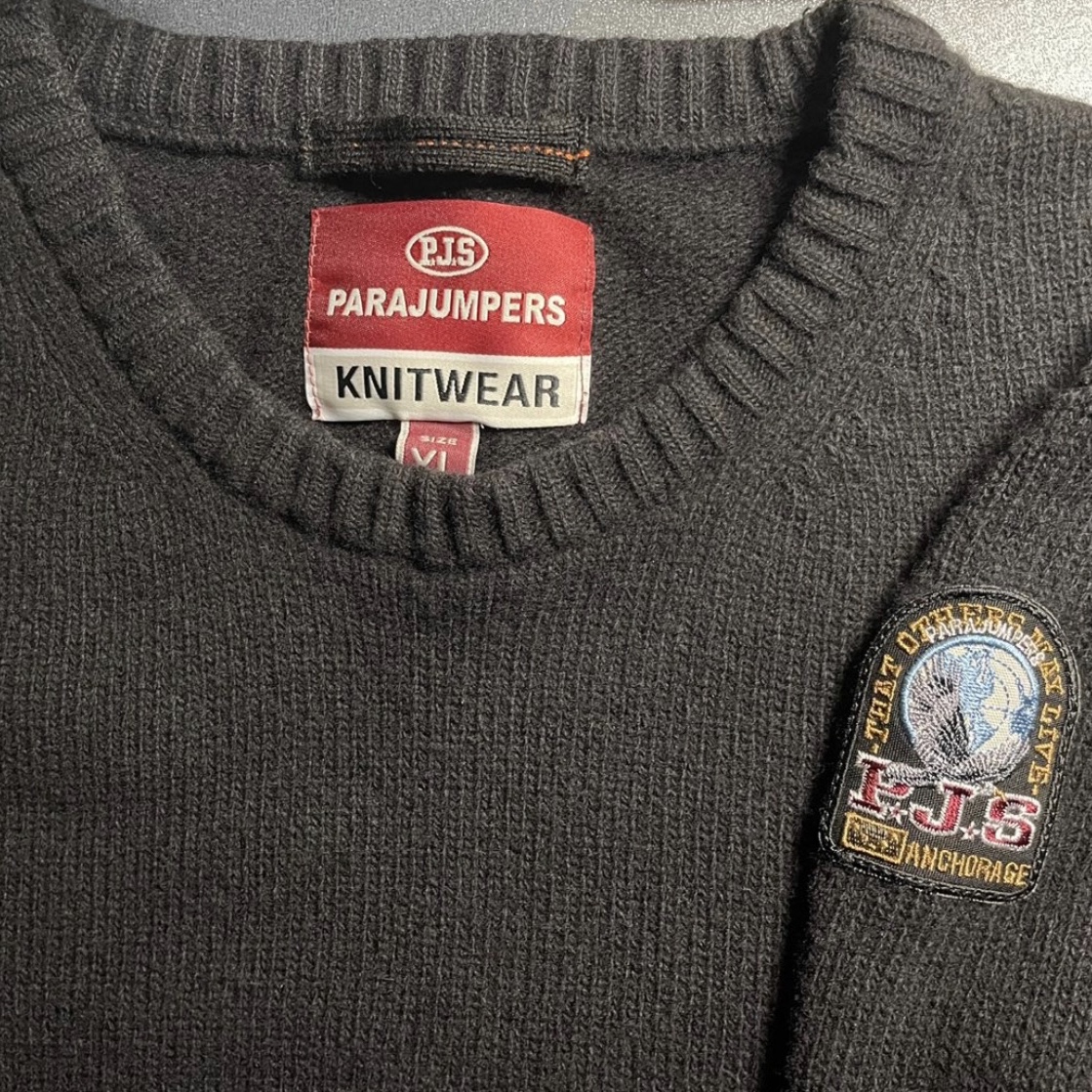Parajumpers Wappen Patch Knit Black - 23FW 착용 스타일
