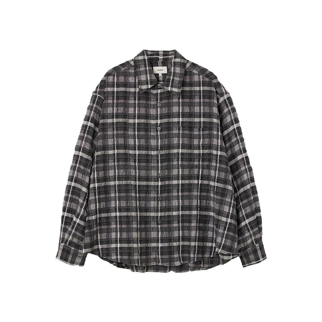 르아브 피어 웨이브 오버사이즈 체크셔츠 블랙(LEARVE Peer Wave Oversized Check Shirts Black)