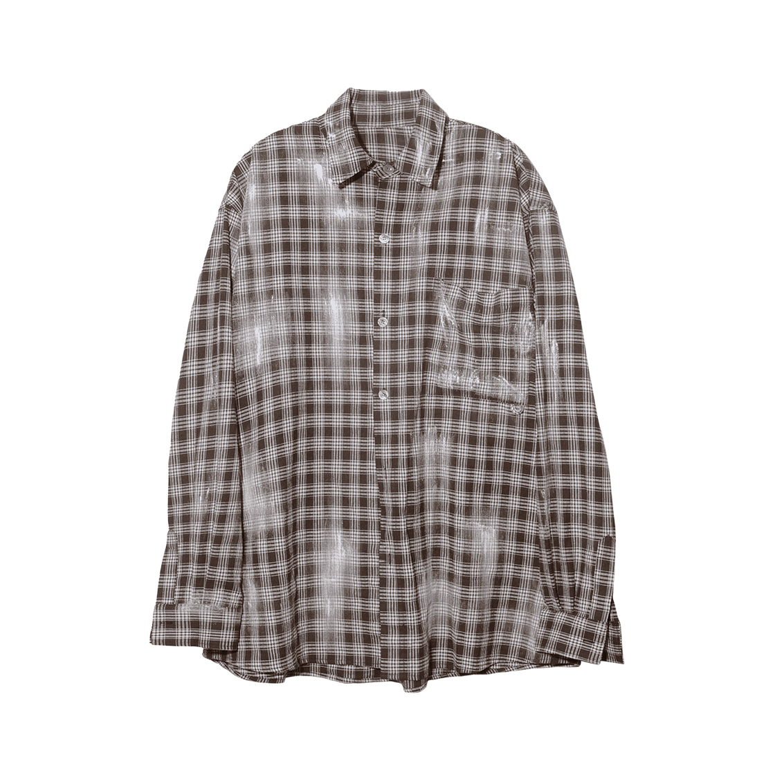 논플로어 페인터스 오버 셔츠 브라운