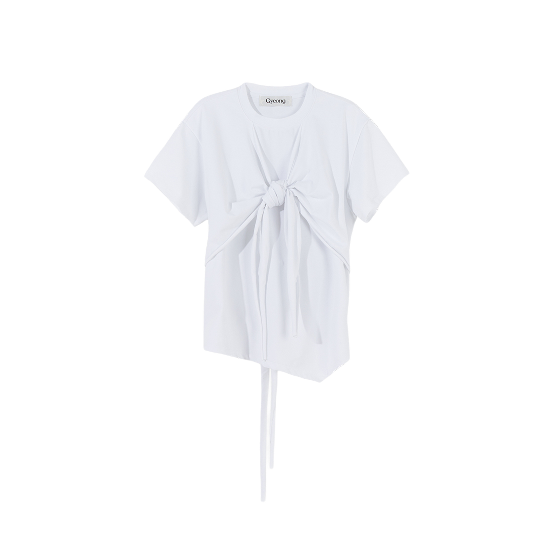 GY43SS001WH Gyeong Layered Wrap Tee White