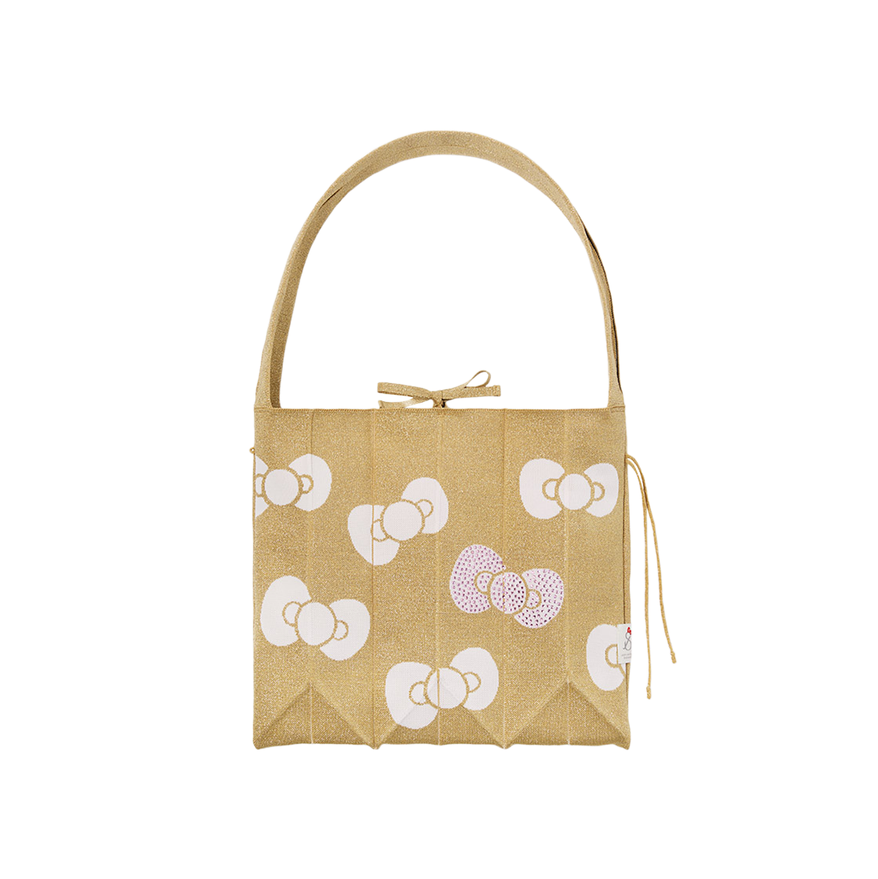 조셉앤스테이시 럭키 플리츠 니트 크로스 빅 헬로키티 리본 골드