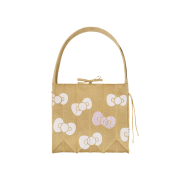 Joseph&Stacey Lucky Pleats Knit Cross Big Hello Kitty Ribbon Gold