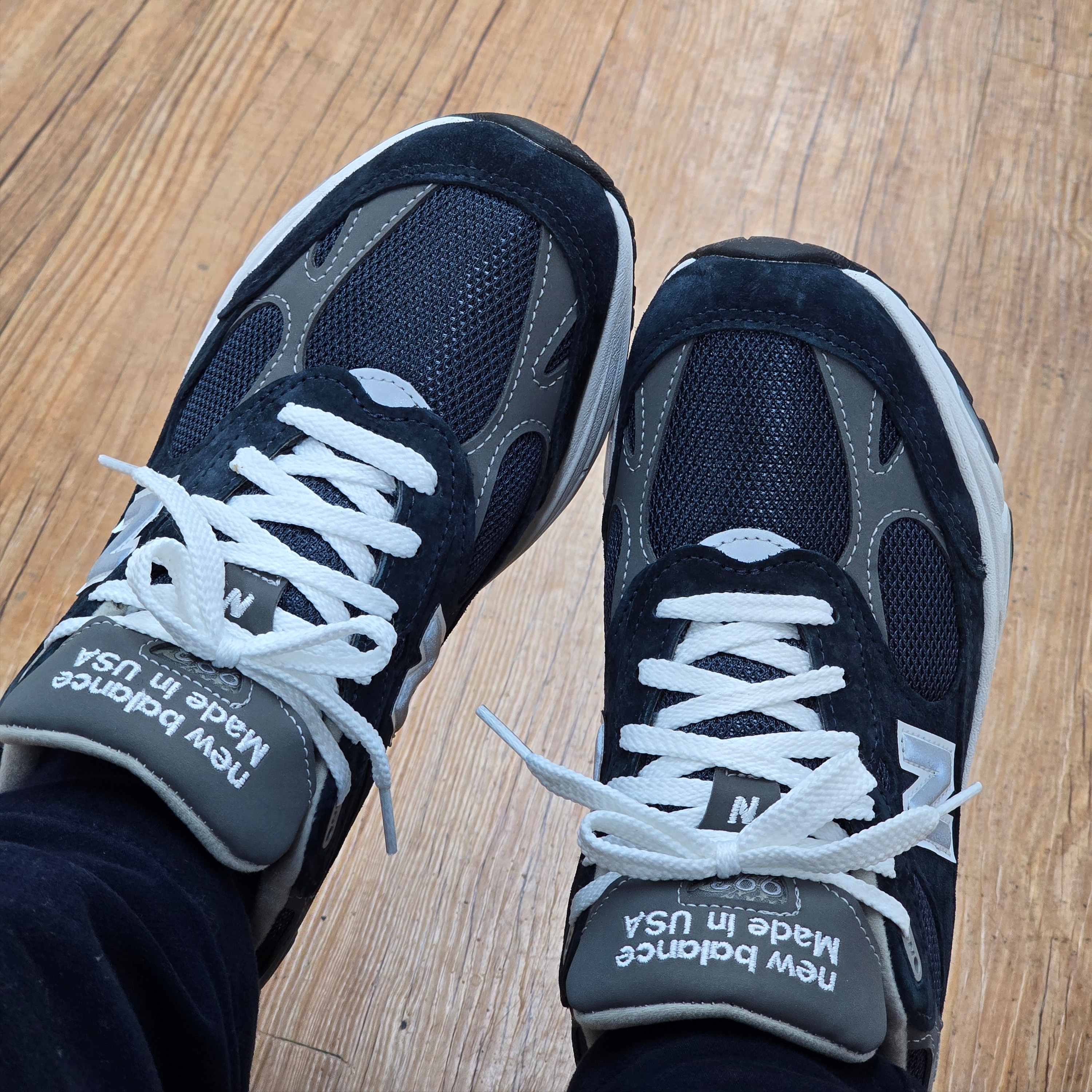 New Balance 993 Made in USA Navy - D Standard 착용 스타일