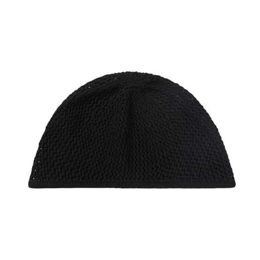 MW243-BN01-BK Margesherwood Crochet Round Beanie Black