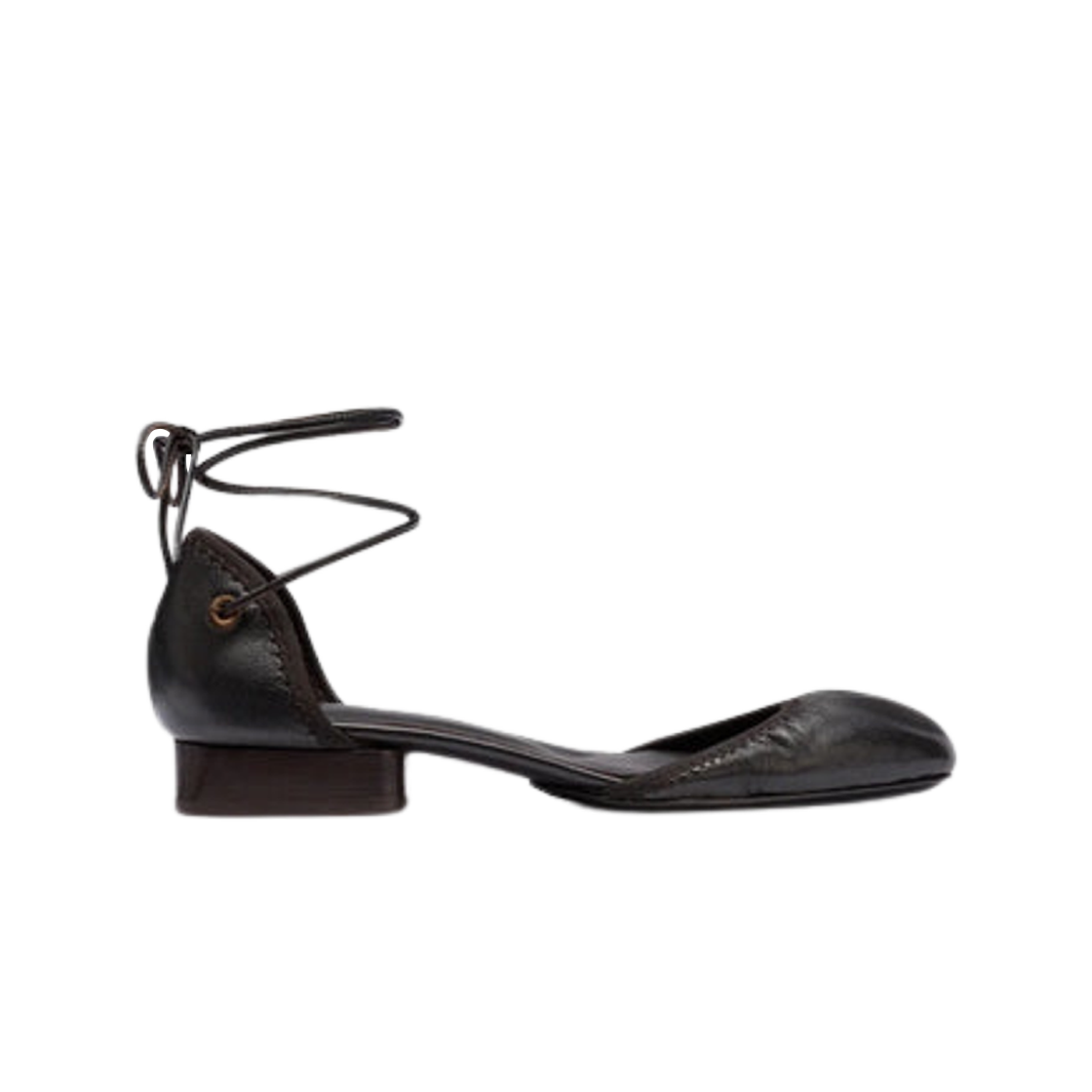 (W) 르메르 스무스 나파 레더 마이크로 발레리나 플랫 다크 초콜릿((W) Lemaire Smooth Nappa Leather Micro Ballerina Flat Dark Chocolate)