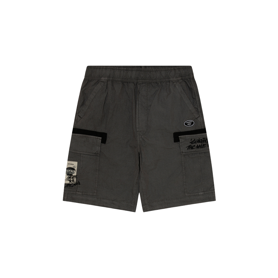 에이프 우븐 쇼트 팬츠 블랙(AAPE Woven Short Pants Black)
