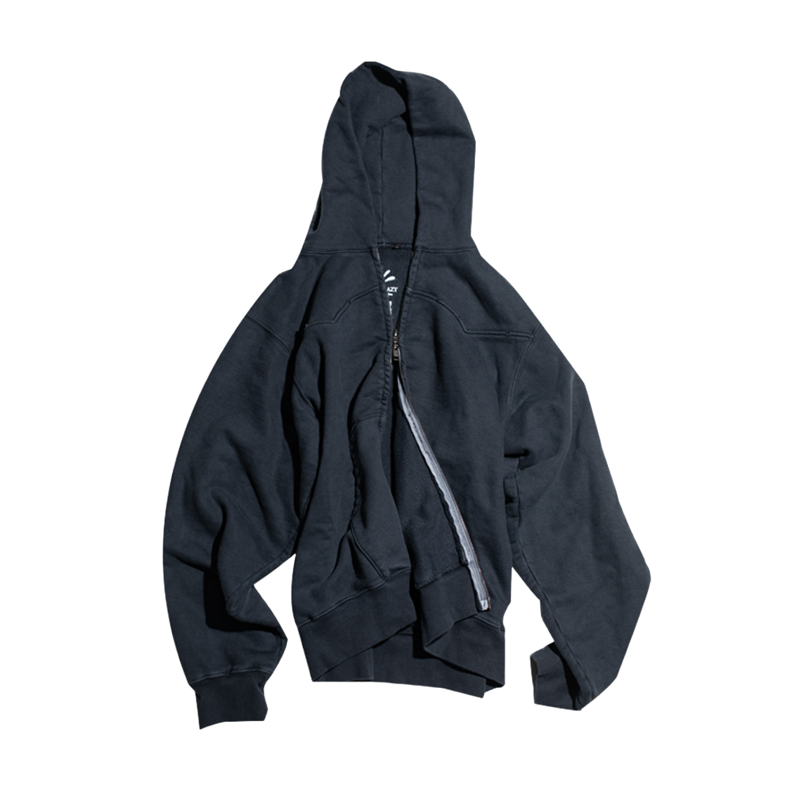 24ep1jk007N Gatherlazy Western Dying Hoodie Zip-Up Washed Deep Navy