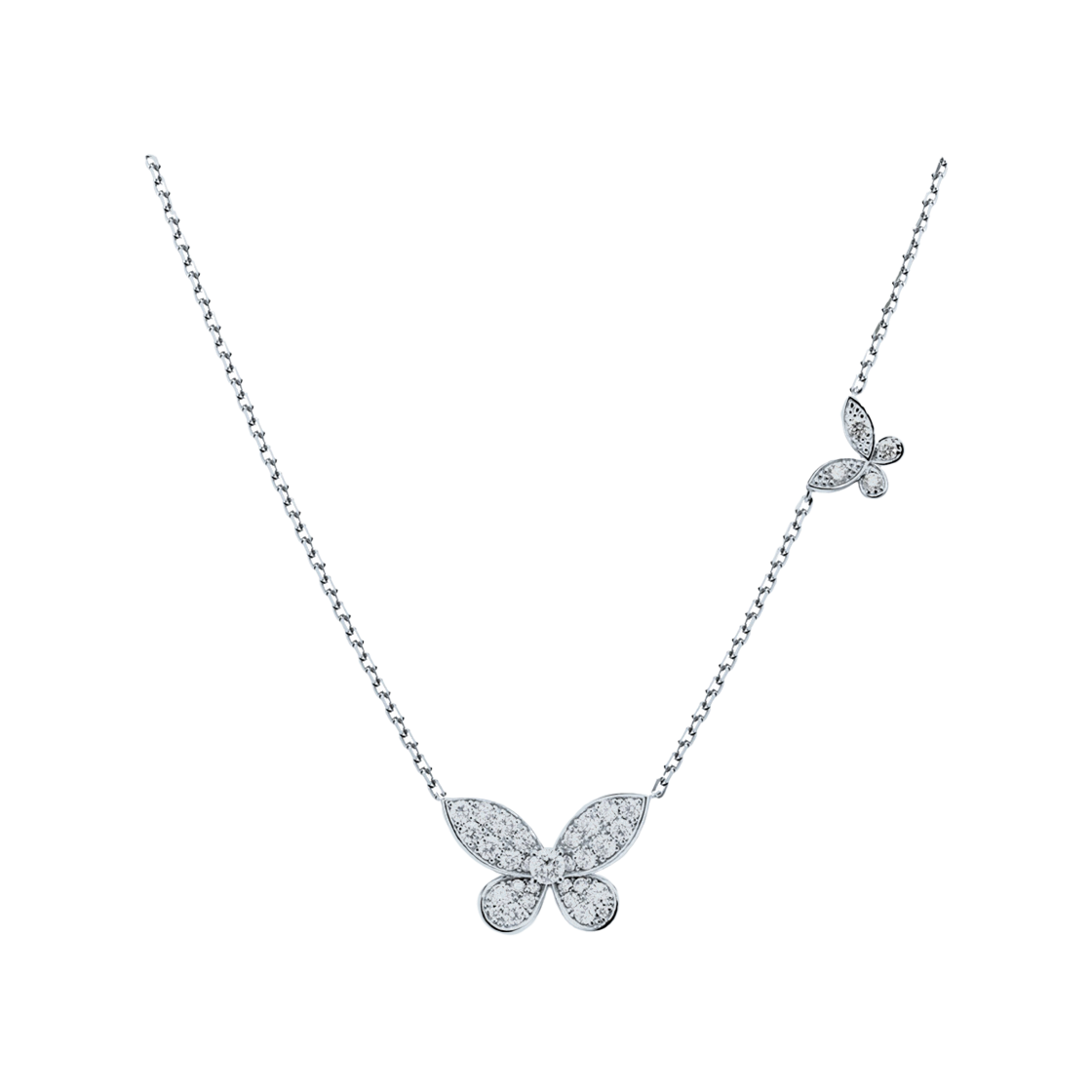 ネックレス・ペンダント [Miko] Morpho Ruby Diamond Pave L Necklace White Gold Pear Shape Ruby and Diamond Cross-over Necklace, platinum